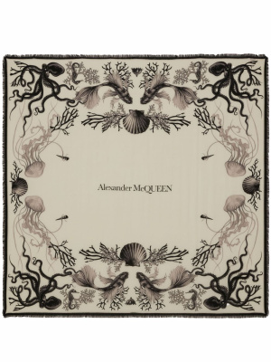 

Underwater logo shawl scarf, Alexander McQueen Underwater logo shawl scarf