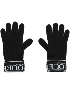 

Intarsia-knit logo gloves, Alexander McQueen Intarsia-knit logo gloves