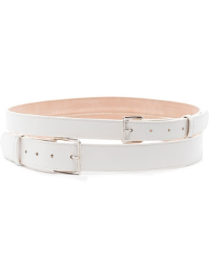 

Double-buckle leather belt, Alexander McQueen Double-buckle leather belt