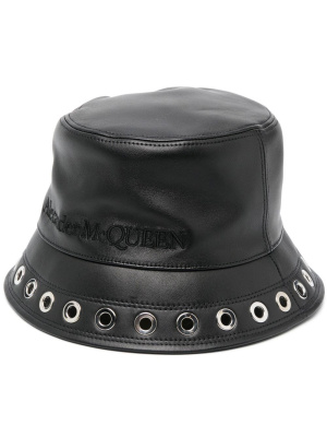 

Leather eyelet-detail bucket hat, Alexander McQueen Leather eyelet-detail bucket hat