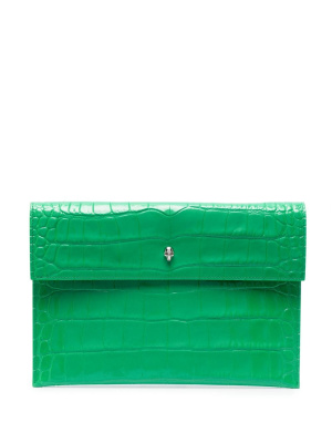 

Crocodile-embossed envelope clutch bag, Alexander McQueen Crocodile-embossed envelope clutch bag