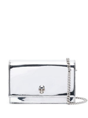 

Skull-detail metallic mini bag, Alexander McQueen Skull-detail metallic mini bag