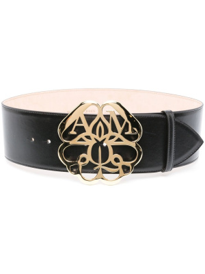 

Logo-plaque leather belt, Alexander McQueen Logo-plaque leather belt