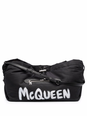 

Graffiti logo-print shoulder bag, Alexander McQueen Graffiti logo-print shoulder bag