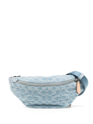 

Charter logo-jacquard denim belt bag, Coach Charter logo-jacquard denim belt bag