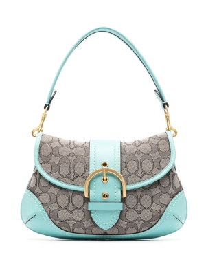 

Monogram-jacquard leather shoulder bag, Coach Monogram-jacquard leather shoulder bag