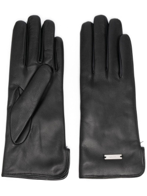 

Logo-plaque leather gloves, Kiton Logo-plaque leather gloves