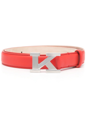 

Logo-buckle leather belt, Kiton Logo-buckle leather belt