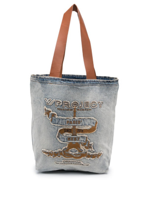 

Paris' Best logo-embroidered denim tote bag, Y/Project Paris' Best logo-embroidered denim tote bag