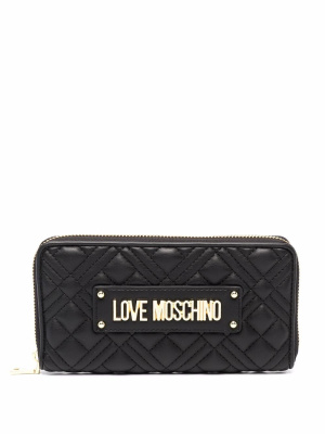 

Quilted logo-plaque wallet, Love Moschino Quilted logo-plaque wallet