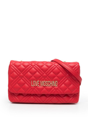 

Logo-plaque quilted crossbody bag, Love Moschino Logo-plaque quilted crossbody bag