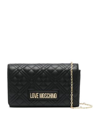 

Logo quilted-finish crossbody bag, Love Moschino Logo quilted-finish crossbody bag
