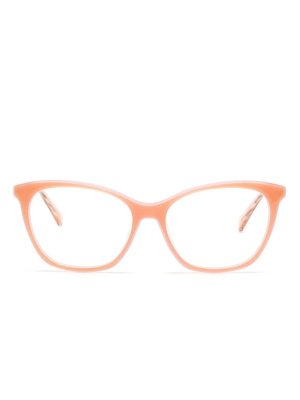 

Logo-engraved square-frame glasses, Love Moschino Logo-engraved square-frame glasses