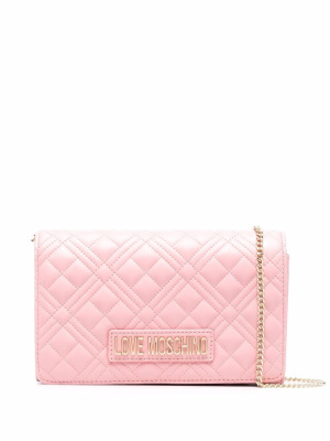 

Logo-plaque quilted crossbody bag, Love Moschino Logo-plaque quilted crossbody bag