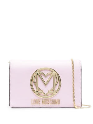 

Logo-plaque faux-leather crossbody bag, Love Moschino Logo-plaque faux-leather crossbody bag
