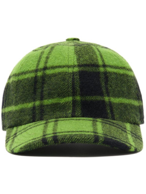

Logo-patch plaid baseball cap, AMI Paris Logo-patch plaid baseball cap