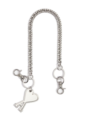 

Logo-plaque chain-link key chain, AMI Paris Logo-plaque chain-link key chain