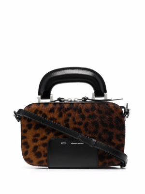 

Case leopard-print tote bag, AMI Paris Case leopard-print tote bag