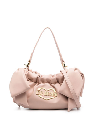 

Logo-plaque ruched tote bag, Love Moschino Logo-plaque ruched tote bag