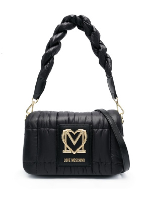 

Logo-plaque quilted puffer shoulder bag, Love Moschino Logo-plaque quilted puffer shoulder bag