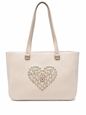 

Quilted heart-motif tote bag, Love Moschino Quilted heart-motif tote bag