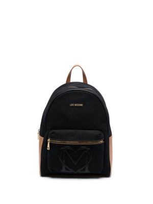 

Logo-appliqué textured backpack, Love Moschino Logo-appliqué textured backpack