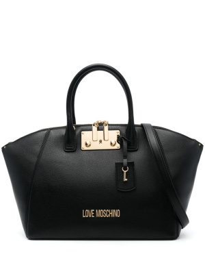 

Padlock-detail faux-leather tote bag, Love Moschino Padlock-detail faux-leather tote bag