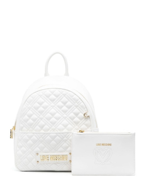 

Quilted faux-leather backpack, Love Moschino Quilted faux-leather backpack