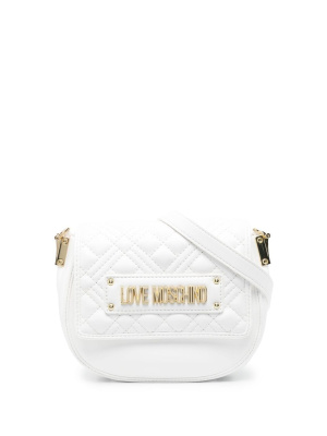 

Logo-plaque quilted cross-body bag, Love Moschino Logo-plaque quilted cross-body bag