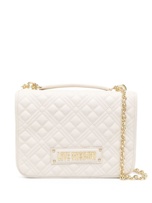 

Quilted logo-plaque crossbody bag, Love Moschino Quilted logo-plaque crossbody bag