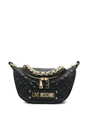 

Logo-plaque quilted shoulder bag, Love Moschino Logo-plaque quilted shoulder bag