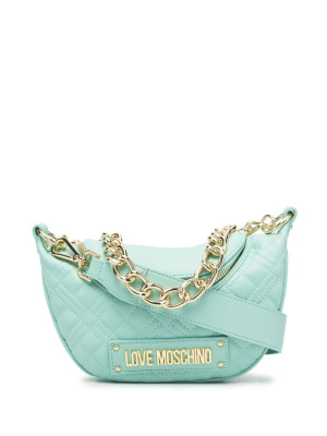 

Logo-plaque quilted shoulder bag, Love Moschino Logo-plaque quilted shoulder bag
