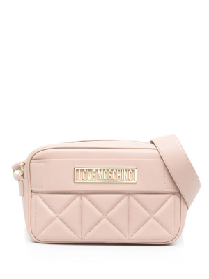 

Logo-plaque quilted cross-body bag, Love Moschino Logo-plaque quilted cross-body bag