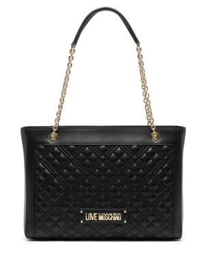 

Logo-plaque tote bag, Love Moschino Logo-plaque tote bag