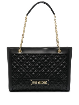 

Logo-embossed quilted tote bag, Love Moschino Logo-embossed quilted tote bag