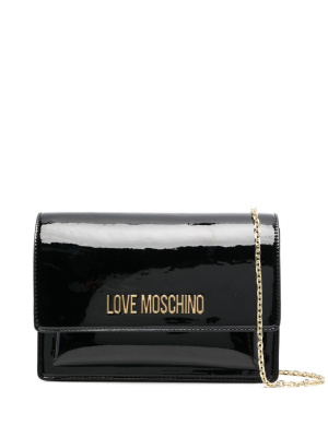 

Logo-plaque satchel bag, Love Moschino Logo-plaque satchel bag