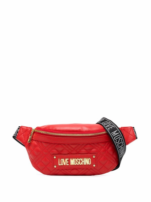 

Quilted logo plaque belt bag, Love Moschino Quilted logo plaque belt bag
