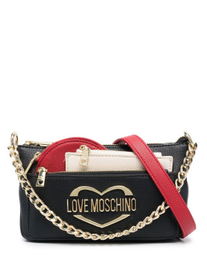 

Logo-plaque tote bag, Love Moschino Logo-plaque tote bag