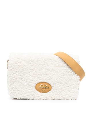 

Logo-embellished faux-shearling bag, Love Moschino Logo-embellished faux-shearling bag