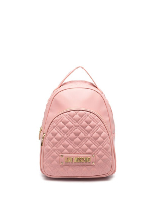 

Logo-plaque quilted backpack, Love Moschino Logo-plaque quilted backpack