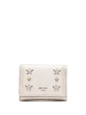 

Star-embellished tri-fold leather wallet, Jimmy Choo Star-embellished tri-fold leather wallet