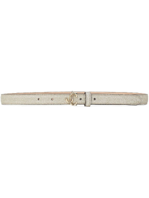 

Helina logo-buckle glitter belt, Jimmy Choo Helina logo-buckle glitter belt