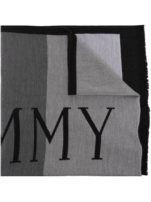 

Intarsia-knit logo scarf, Jimmy Choo Intarsia-knit logo scarf