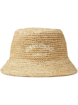 

Atena embroidered-logo raffia hat, Jimmy Choo Atena embroidered-logo raffia hat