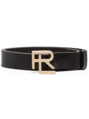 

Monogram-buckle leather belt, Ralph Lauren Collection Monogram-buckle leather belt