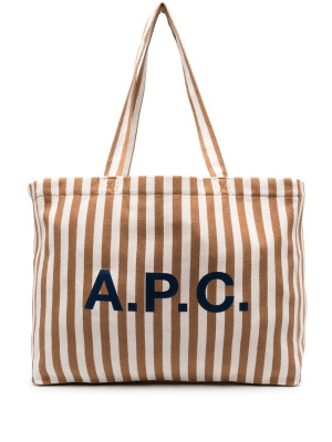 

Diane logo-print striped tote bag, A.P.C. Diane logo-print striped tote bag