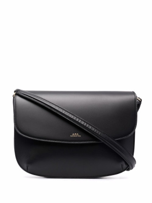 

Sarah logo-print leather shoulder bag, A.P.C. Sarah logo-print leather shoulder bag