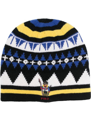 

Patterned intarsia-knit beanie, Polo Ralph Lauren Patterned intarsia-knit beanie