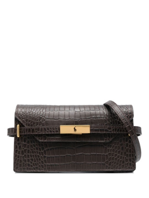 

Crocodile-effect leather clutch bag, Polo Ralph Lauren Crocodile-effect leather clutch bag