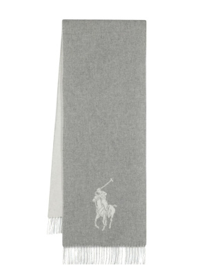 

Polo Pony-motif fringed-edge scarf, Polo Ralph Lauren Polo Pony-motif fringed-edge scarf